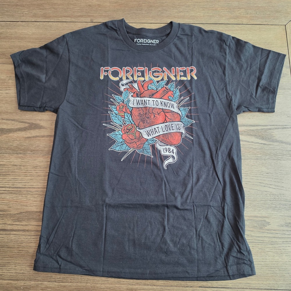Foreigner I Want to Know What Love Is 1984 Band T-Shirt Black Large NWOT